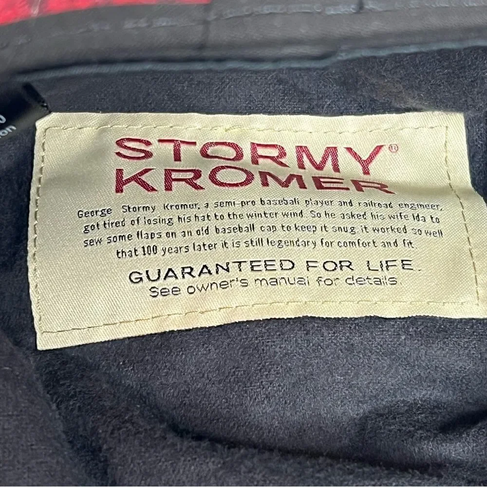 Stormy Kromer “the button up” red and black wool blend hat